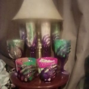 Hand painted glass vases